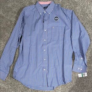 NWT IZOD Men's Blue Checkered Shirt Size large